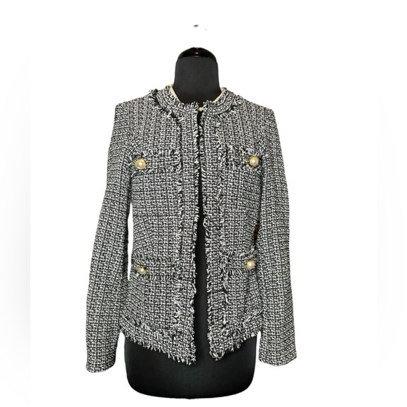 Nanette Lepore tweeted blazer. New with tags. 19”ptp. Front pockets. - Picture 1 of 6